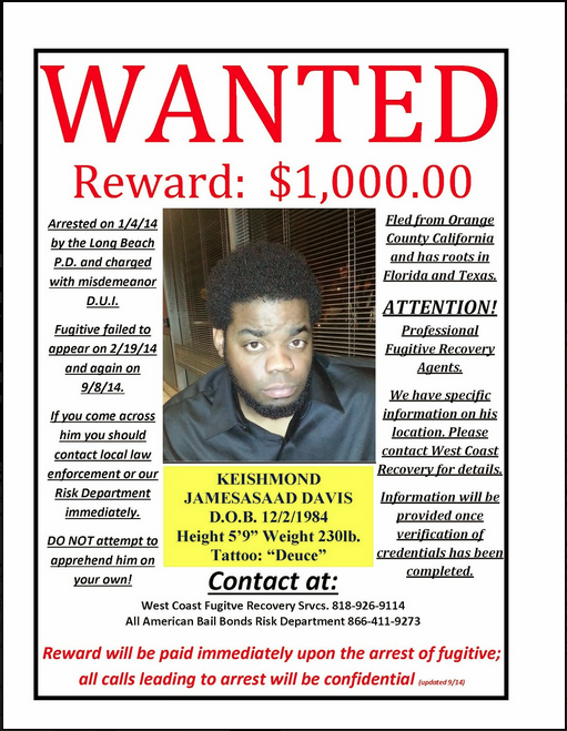 santa-clarita-bail-bonds-wanted-fugitive-keishmond-jamesasaad-davis-51415