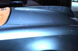 The Mini Superleggera Vision boasts a startling center fin splitting its trunk. Photo by Michael MacDonald.