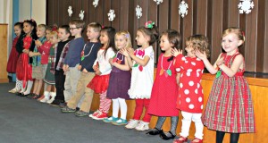 Little Shepherd Nursery School students during a recent ceremony for Kloth