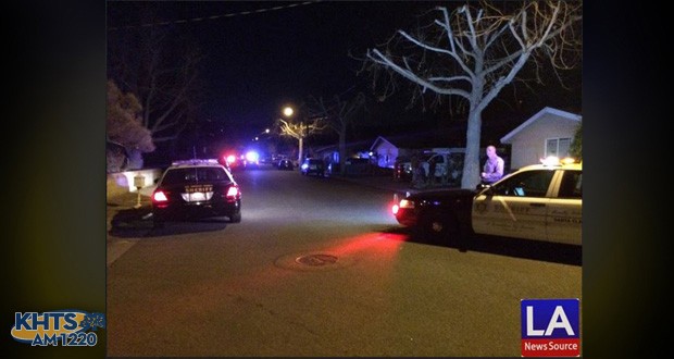 A photo from the scene of an hourslong standoff in Newhall on the 25200 block of Vermont Drive (Courtesy of NewsSourceLA)