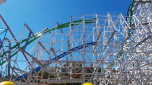 Six Flags Magic Mountain officials expect construction on Twisted Colossus to finish soon, they said Friday, during a walking tour of the park.