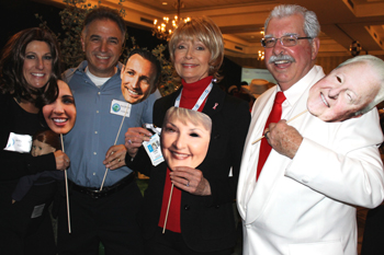 Left to right, Jayne and Chris Fall and Dianne and Wayne Crawford came dressed (with masks) representing notable SCV residents, Jenny and Ken Striplin, Diana Vose and Harold Petersen. 