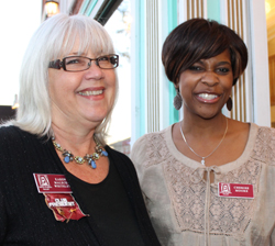 Zonta Club of Santa Clairta Valley President Karen Maleck-Whiteley and Zonta member Cherise Moore.