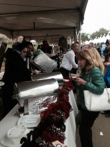 An overcast sky didn't seem to stop anyone from enjoying the food and wine available.
