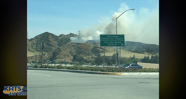 There is a small vegetation fire reported on the 29330 block of The Old Road in Castaic.