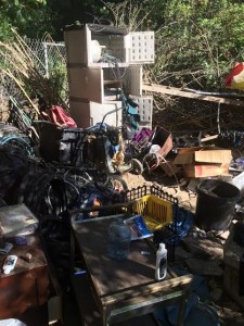 Santa Clarita Valley Sheriff’s Station deputies, Santa Clarita officials and county agencies were on hand Monday as the city continued its efforts to eradicate illegal homeless encampments.