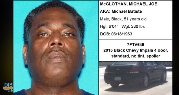 Michael McGlothan, 51, is suspected in a fatal shooting