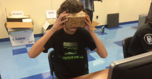 Student at Valencia High School on virtual field trip.