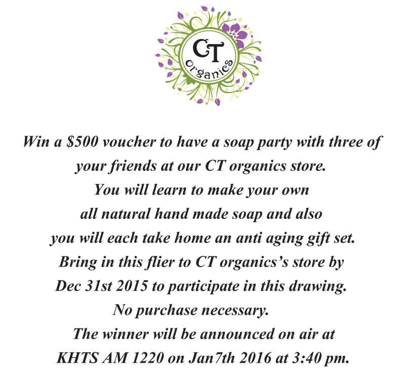 CT Organics $500 Voucher Giveaway