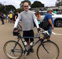 Arroyo Seco Teacher Rod Bennett at the Amgen Tour of California on May 15 (photo courtesy of Facebook)