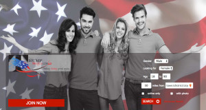 A screenshot of the TrumpSingles.com sating site home page
