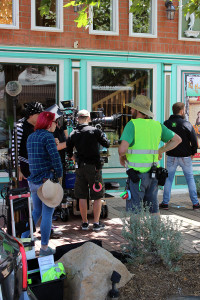 "Once Upon a Date" filming in Newhall. Photo by Melissa Lampert.