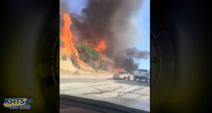 This is a screen grab of a video captured by Autumn Wood, which is featured on the SCV Emergency Now Facebook page