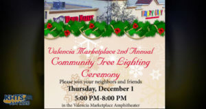 Valencia Marketplace officials are inviting families and community members to a tree lighting ceremony Thursday.