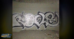 A Santa Clarita Valley detective arresting a tagging suspect Thursday while he was allegedly spray painting a Canyon Country bridge