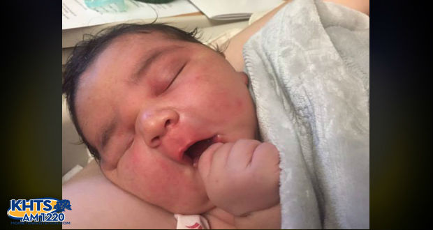 Janine DeBarbieris and Piccolo Lewis celebrated the birth Sunday of Jaxon Lewis, their 13 lb., 2 oz., 23-inch tall son, whom doctors say is the largest baby born at Huntington Memorial in about the last 10 years, according to proud grandmother Cathie Baker.