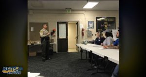 Capt. Lewis addresses Santa Clarita Business Alliance.