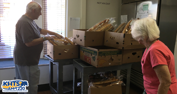 Elliott and Judy Wolfe look at some of the donations received as the Santa Clarita Veterans Services Collaborative opens its doors