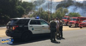 A Lancaster man was arrested Thursday afternoon for allegedly starting the Towsley Fire, which burned a little over 50 acres in the Newhall area.