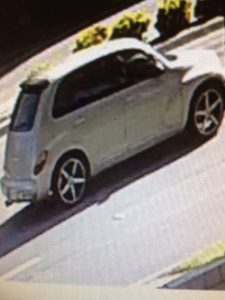 Detectives believe the suspect is once again using the PT Cruiser, but now one with "spoke" wheels