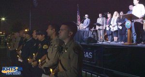 A candlelight vigil for those affected by the Las Vegas shooting brought thousands of people together in Santa Clarita on Wednesday evening at Marketplace Park.