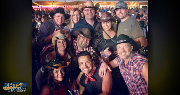 The above photo of Tom Stafford (top left) and a group of his friends, was taken just minutes before the Las Vegas shooting began, he said Wednesday. No one in his group was seriously hurt, he said.