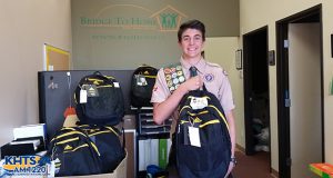 Bridge to Home in Santa Clarita has received 50 backpacks stocked with school supplies for children and teens from a local Eagle Scout.
