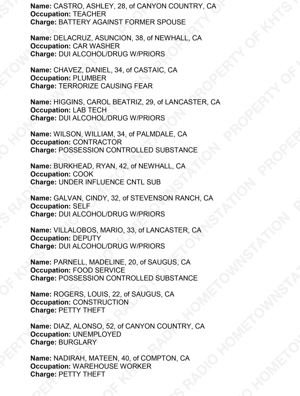 Santa Clarita Crime Report Sheriff_2017-10-27