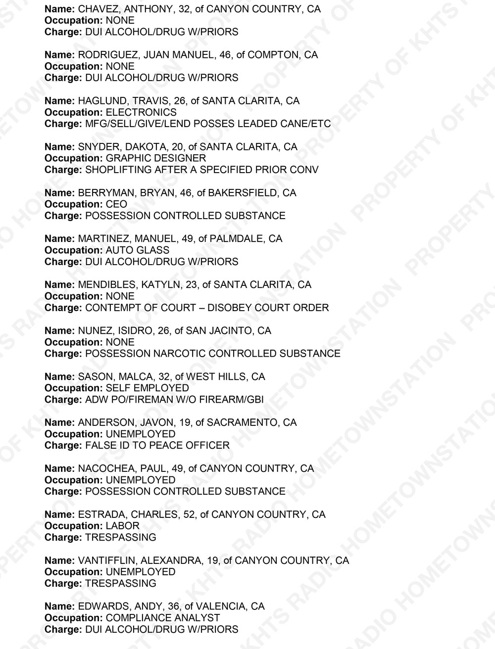 Santa Clarita Crime Report Sheriff_2017-10-31