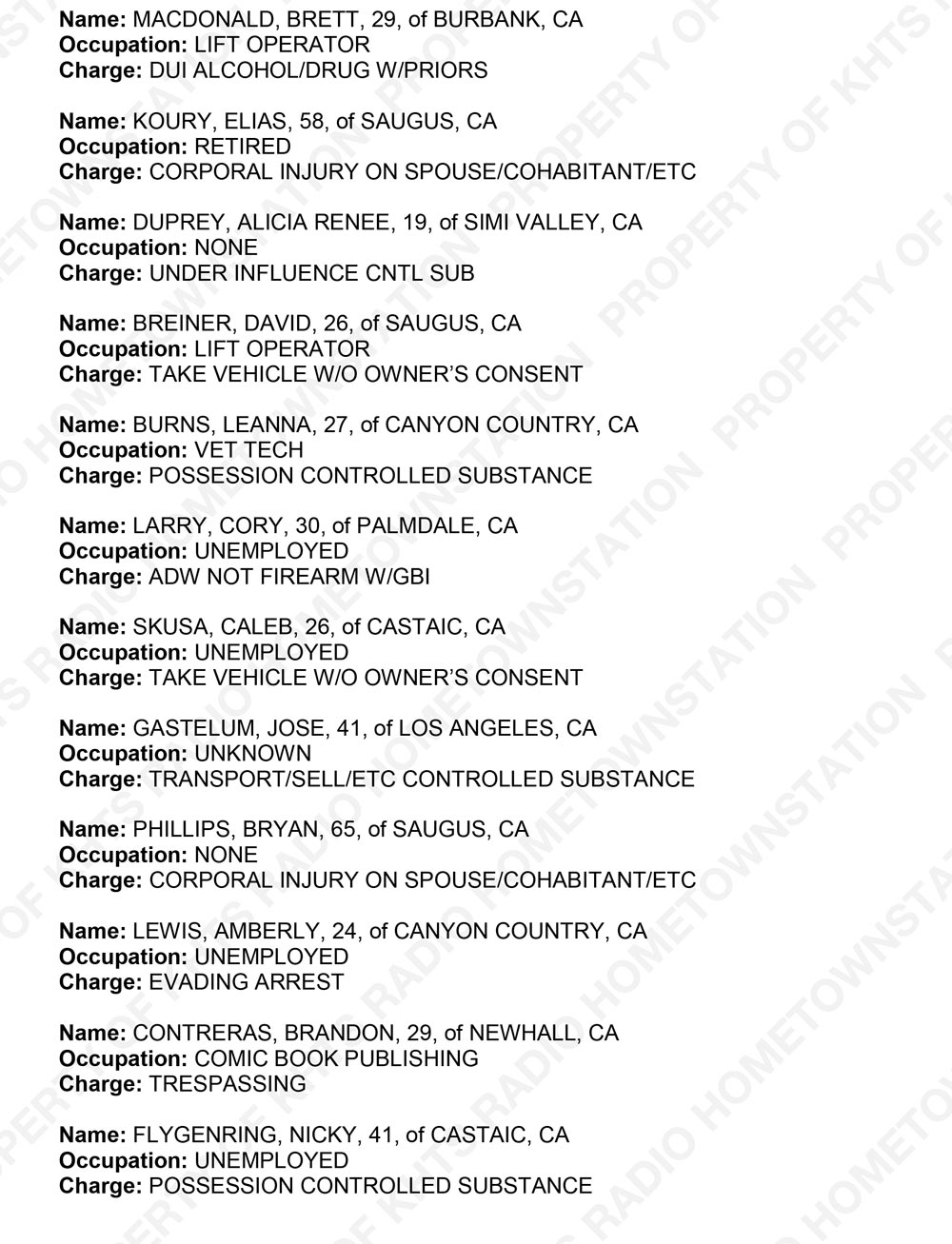Santa Clarita Crime Report Sheriff_2017-11-07