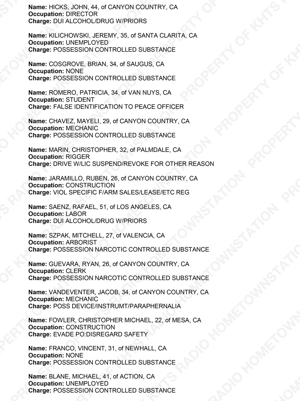 Santa Clarita Crime Report Sheriff_2017-11-16