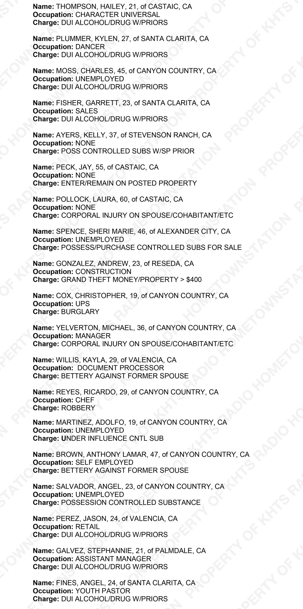 Santa Clarita Crime Report Sheriff_2017-11-19