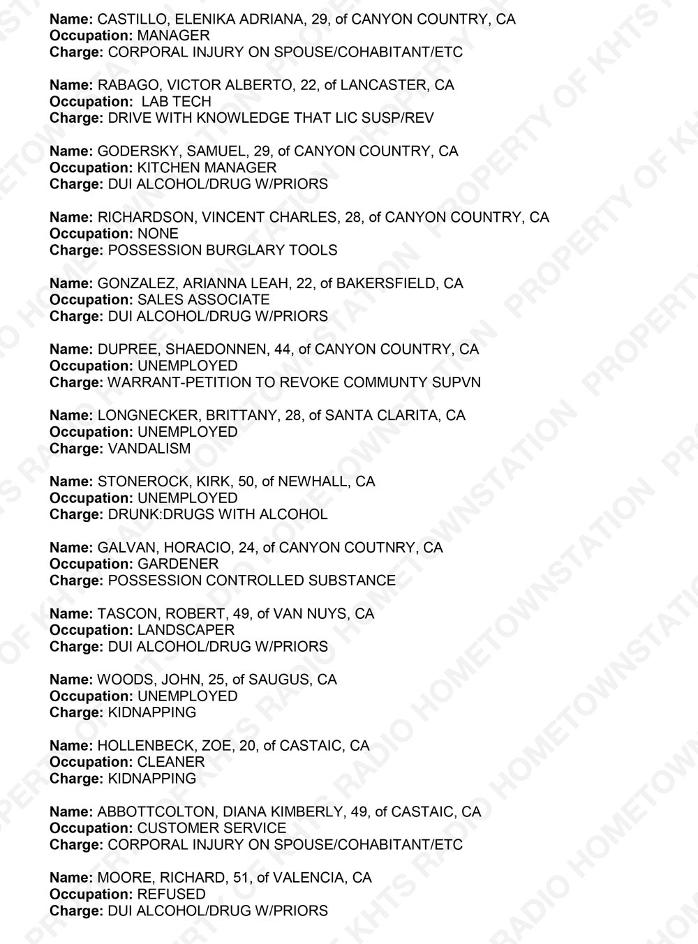 Santa Clarita Crime Report Sheriff_2017-11-27
