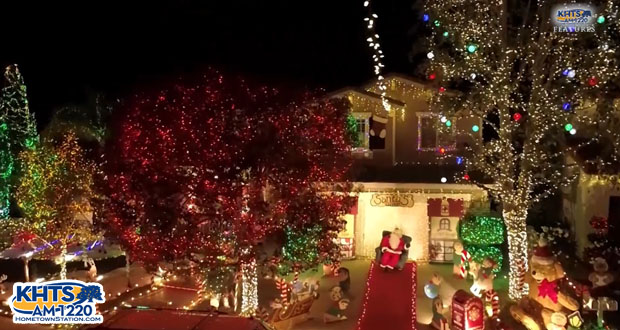 Aerial View, Drone, Santa Clartia Holiday Lights, Festive, Christmas, Christmas Lights, Santa Claus, Santa Clarita Valley