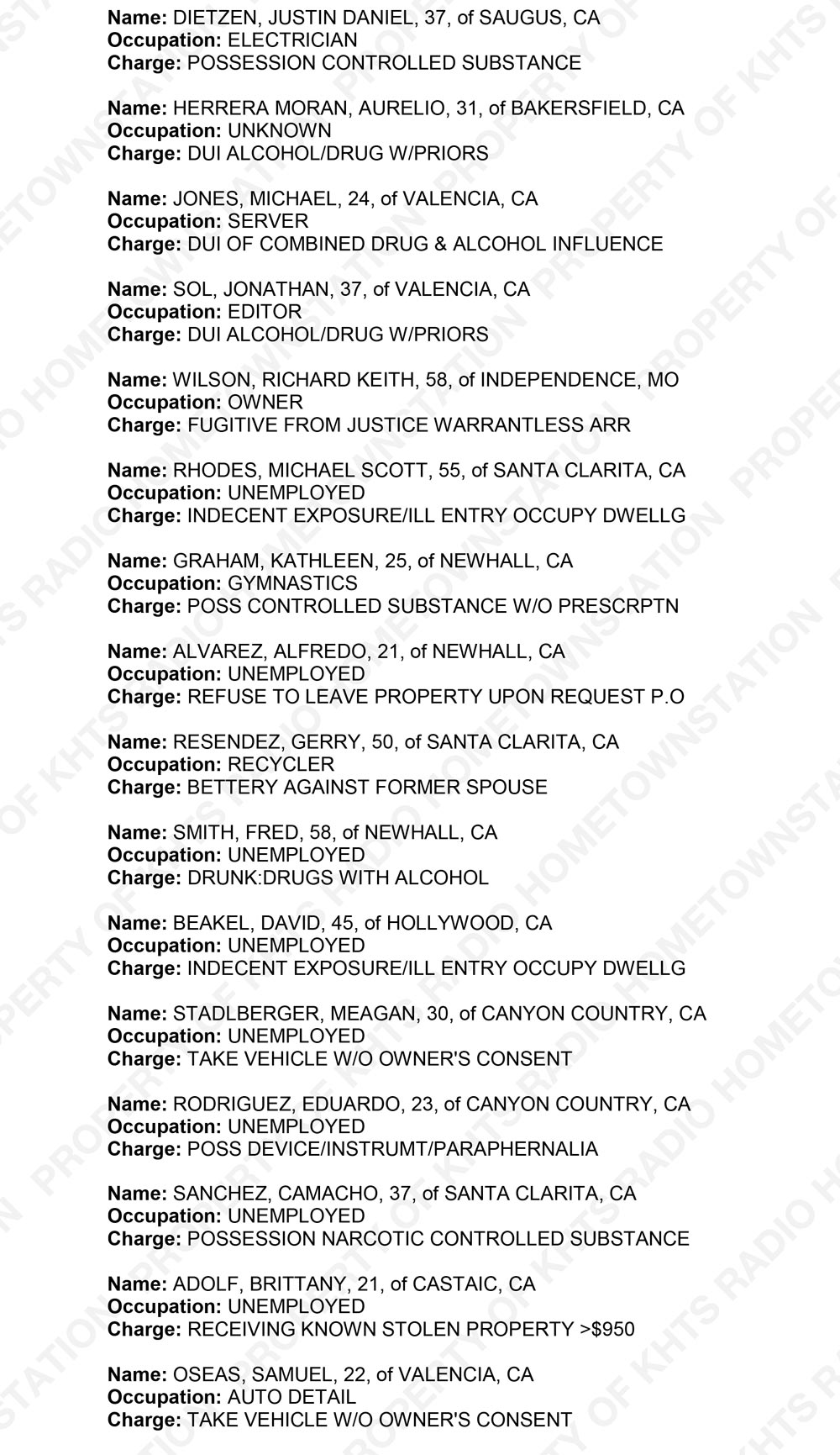 Santa Clarita Crime Report Sheriff_2017-12-11