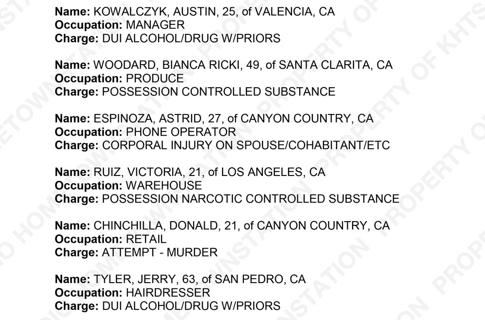 KHTS Santa Clarita Crime Report - Sheriff_2018-01-08