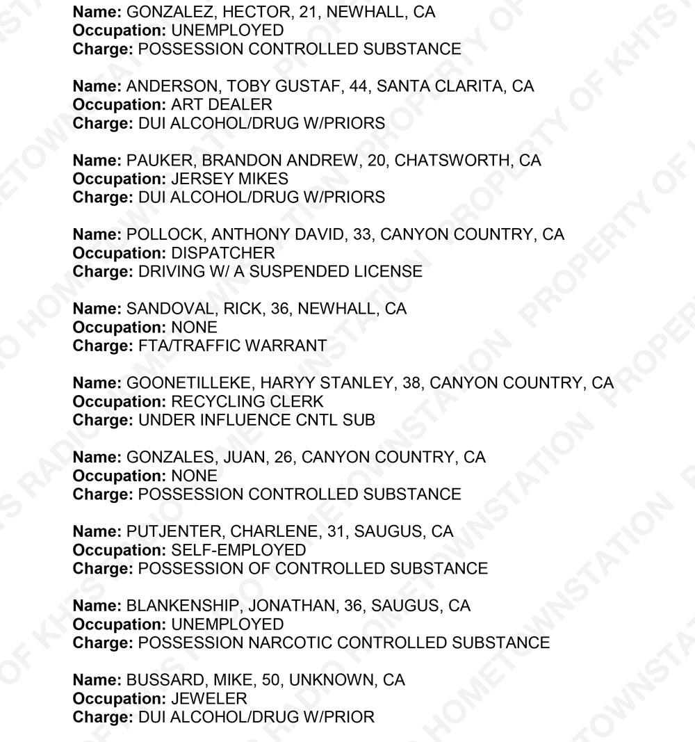 Santa Clarita Crime 01/12/2018