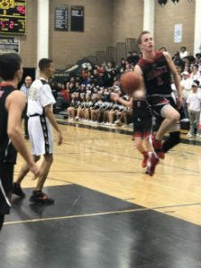 Caleb Waldeck led the Hart Indians with 25 points in Foothill League opener win over Golden Valley (photo by Tanner Nava, KHTS Sports)