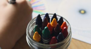 Crayons in Jar