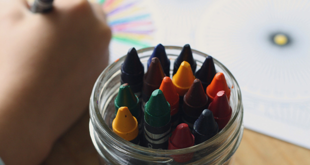 Crayons in Jar