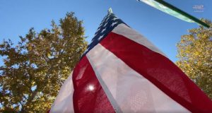 A close-up picture of a flag