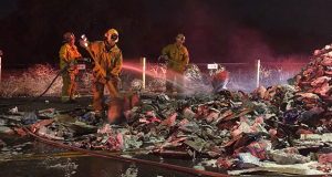 Trash Fire Closes 13th, Arch Street In Newhall