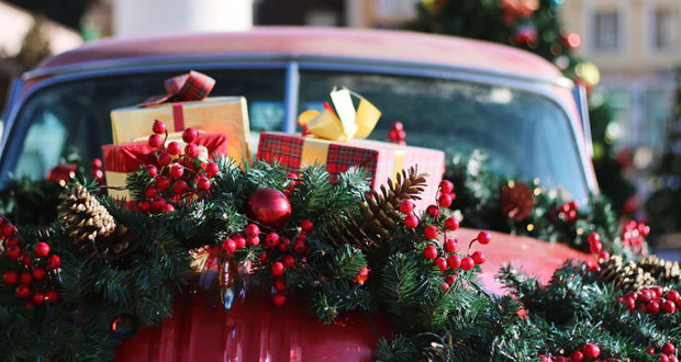 Christmas Presents on car