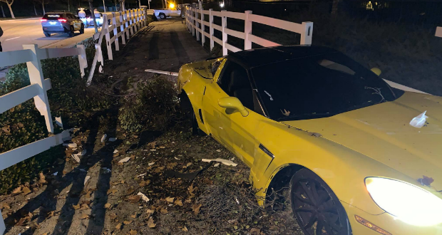 Stolen Corvette Valencia Crash