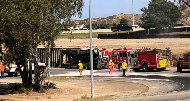 Overturned Big Rig