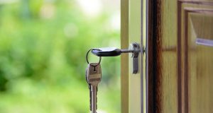 Key in lock in door