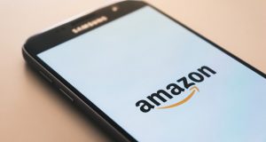Mobile phone with Amazon app on it