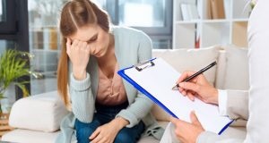 Psychiatrist with patient