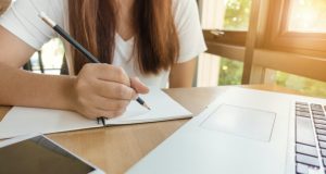 Girl doing homework