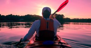 man kayaking